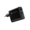 Vadu mobilo ierīču lādētājs NATEC NUC-2143, 45 W, USB-C PD 3.0 + USB-A QC 3.0, 110–240 V, melns