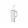 Termokrūze ar salmiņu Xiaomi Straw Mug balta 1 L — nerūsējošā tērauda iekšpuse, necaurlaidīga, 240×132×97 mm