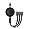 Baseus Bright Mirror 3-in-1 USB kabelis — micro USB, USB-C, Lightning, 66W, 1,1 m