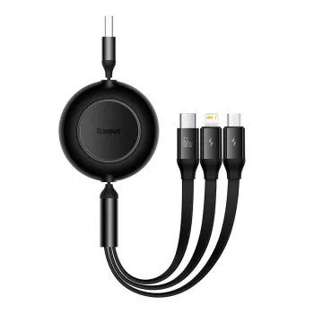 Baseus Bright Mirror 3-in-1 USB kabelis — micro USB, USB-C, Lightning, 66W, 1,1 m