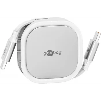 Wentronic goobay pašievelkošs USB-C kabelis balts/sudraba 15W izturīgā korpusā - Kabelis - Digitālais/Dati (77425)
