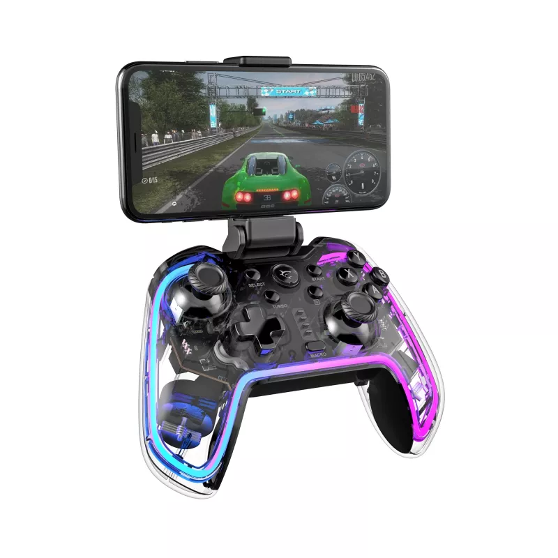 Spēļu kontrolieris White Shark GPW-8040 RGB bezvadu Bluetooth, modelis PRAETORIAN