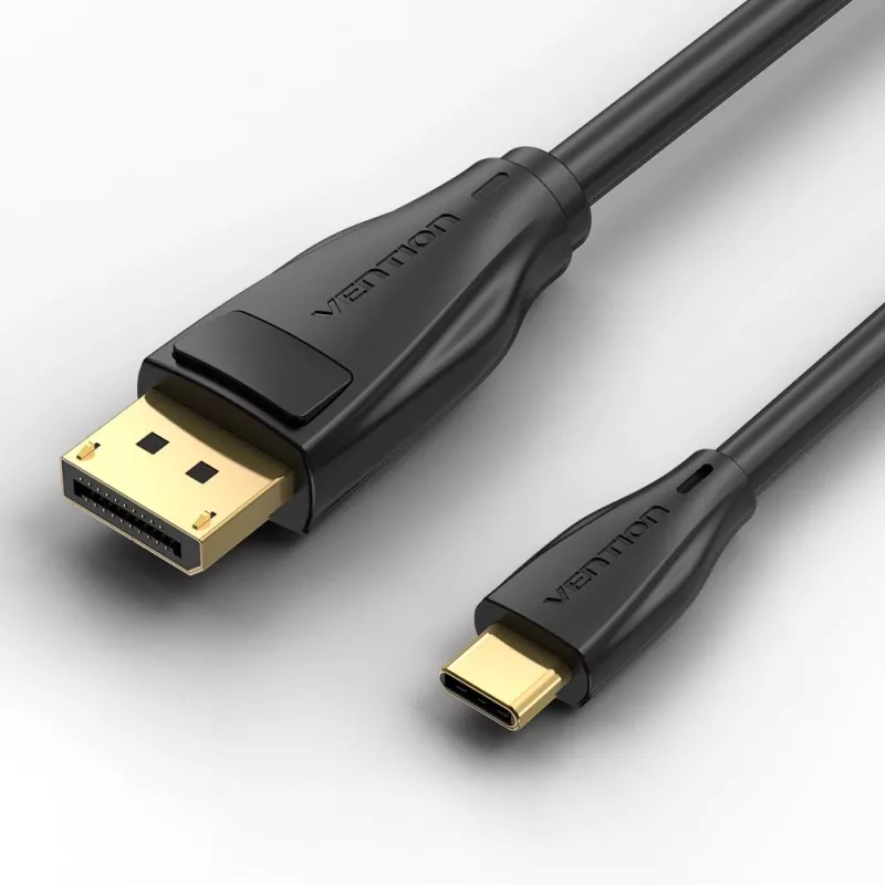 Vention USB-C uz DisplayPort 8K kabelis 2 m, USB Type-C uz DP, melns