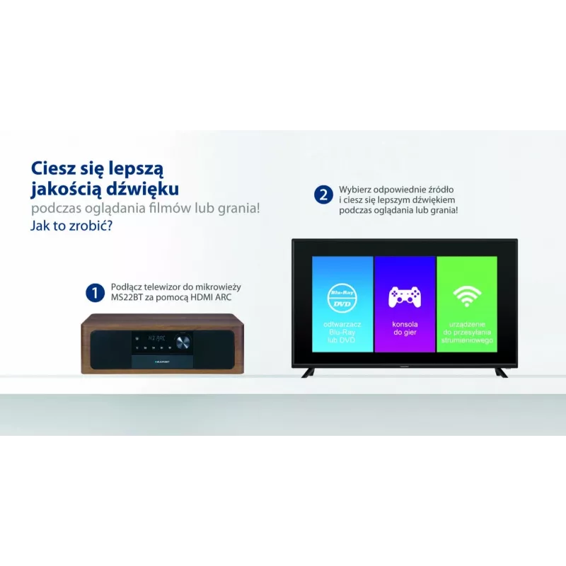 Pārnēsājamais Bluetooth skaļrunis BLAUPUNKT MS22BT — bezvadu pārnēsājama skaņa, Bluetooth savienojamība