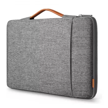 Plānais futrālis Inateck LB02006 portatīvajiem datoriem ar ekrānu līdz 40,6 cm (16 inch), pelēks, pārnēsāšanas rokturis