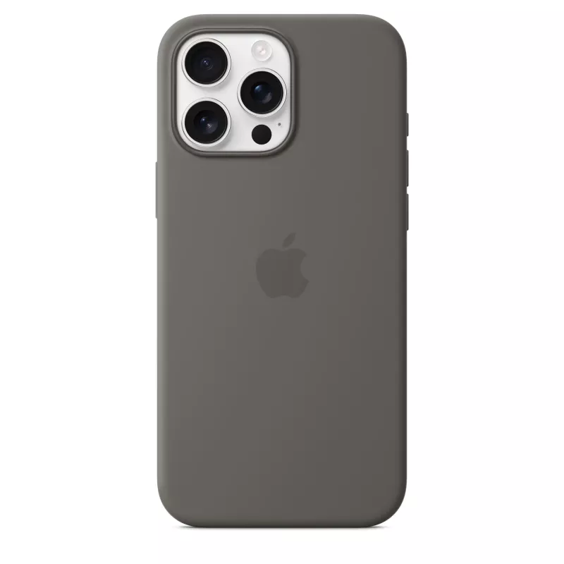 Silicone maciņš ar MagSafe iPhone 16 Pro Max – akmens pelēks
