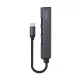 USB 3.0 4-portu saskarnes centrmezgls SAVIO AK-71 ar USB-C resursdatora pieslēgvietu, 5000 Mbit/s, 2 gadu garantija