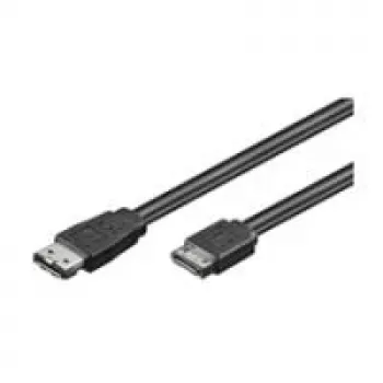 Wentronic Goobay HDD eSATA kabelis 1.5GBits / 3GBits / 6GBits, melns, 0.5 m - SATA L-Type spraudnis > eSATA I-Type spraudnis (93246)