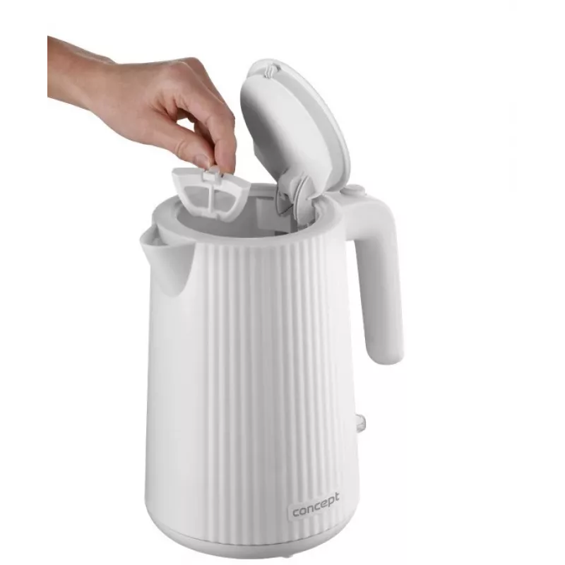Elektriskā tējkanna Concept Solution RK2390, plastmasas korpuss, 1,7 L, balta