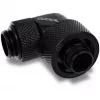 Eiszapfen 16/10mm skrūvējamais savienotājs 90° pagriežams G1/4, melns savienotājs, mīkstajām caurulēm (PVC, silikons, neoprēns)