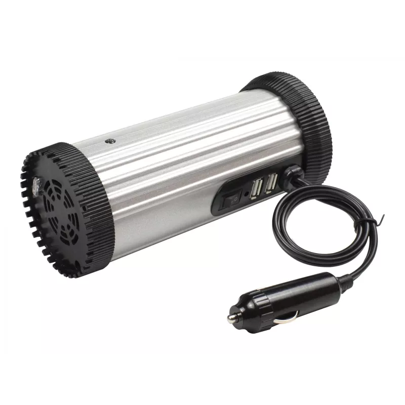 Gembird EG-PWC150-01 barošanas adapteris/invertors Auto 150 W Melns, Pelēks
