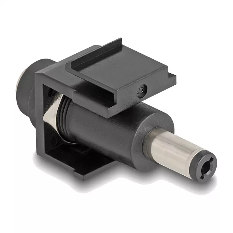 DeLOCK Keystone modulis DC 5.5 x 2.1 mm sievišķais uz DC 5.5 x 2.5 mm vīrišķais melns