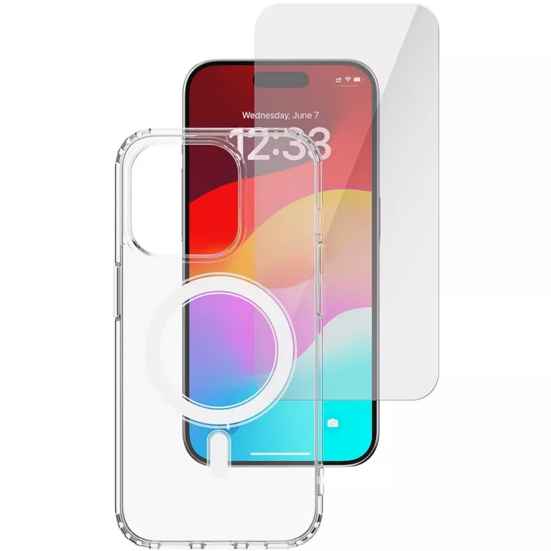 Vāciņa tipa maciņš 4smarts 540606 iPhone 15 Plus, caurspīdīgs, 17 cm