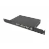 Nepārvaldāms komutators LANBERG RSGE-24 — 24× Gigabit Ethernet 1U, montējams statīvā, melns