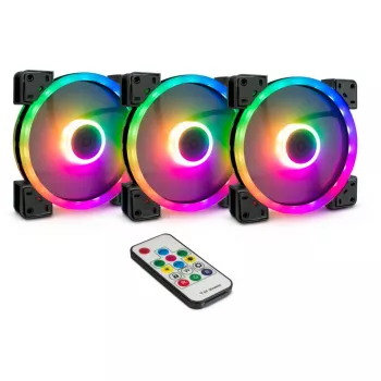 INTER-TECH Argus RGB-Fan Set RS-14 140mm ARGB 3-Pack Melns