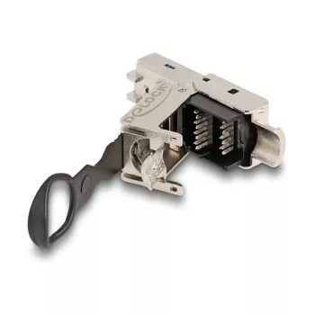 DeLOCK RJ45 spraudnis uzstādīšanai uz lauka Cat.6A bez instrumentiem sudrabains vīrišķais
