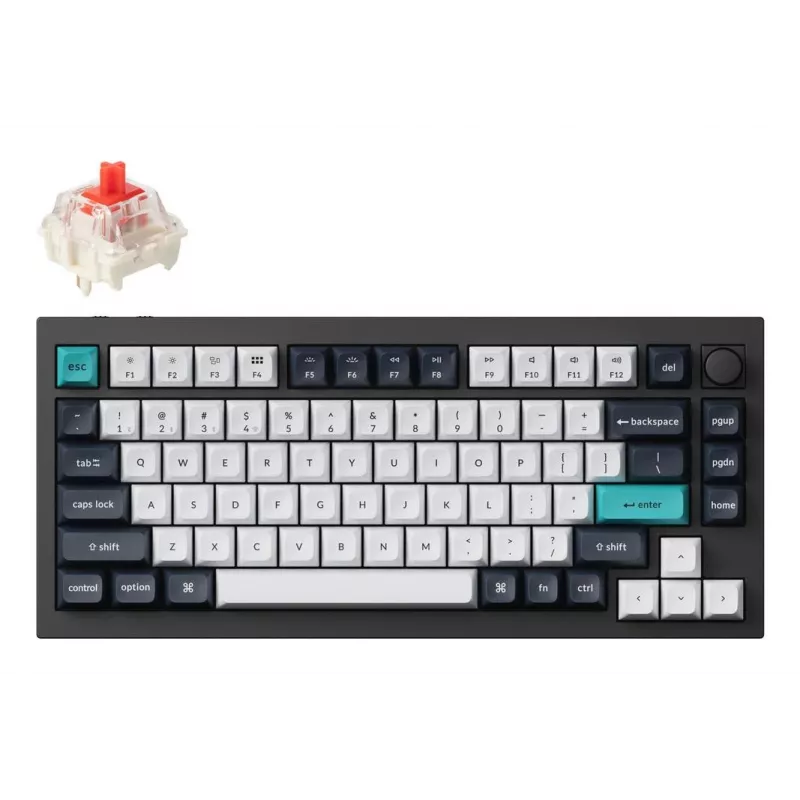 Mehāniskā tastatūra Keychron Q1 Max — USB + RF bezvadu + Bluetooth, QWERTY Nordic, Melna, RGB