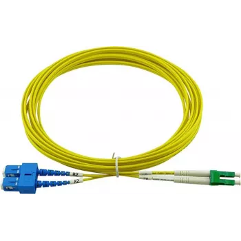 Optiskās šķiedras kabelis BlueOptics Duplex LWL komutācijas kabelis LC-APC/SC-UPC OS2 10m zils/zaļš