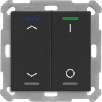 MDT BE-TAL550206.C1 KNX spiedpoga Light 55 2-virzienu RGBW Melna matēta žalūziju vadība pārslēgšana 1 (BE-TAL550206.C1)