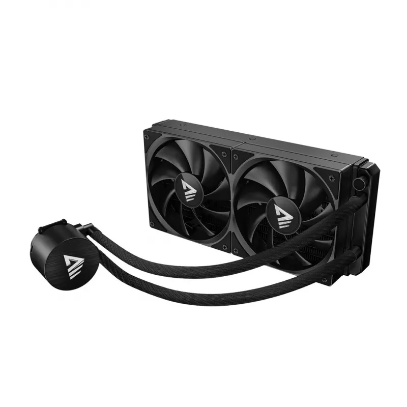 Šķidruma dzesēšanas komplekts SAVIO NOX 240 mm — 240 mm radiators, 2×120 mm ventilatori, alumīnija radiators, vara pamatplāksne, atbalsta LGA 2011/2011-v3/2066/1200/115x/775