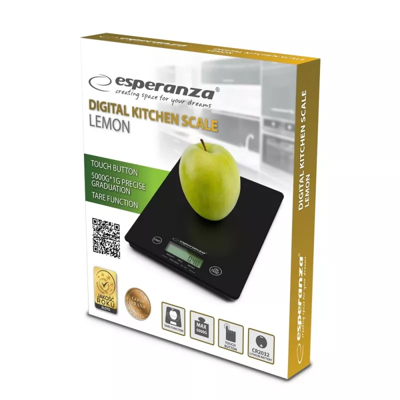 Esperanza EKS002K elektroniskie virtuves svari Melns Galda taisnstūris