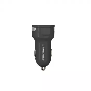 Automašīnas lādētājs ESPERANZA EZ110 melns — 12–24V ieeja, 2× USB-A 2.1A, Quick Charge 3.0, 36W