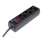 Hama 00030392 pārsprieguma aizsargs, melns, 3 maiņstrāvas kontaktligzdas, 230 V, 1,4 m
