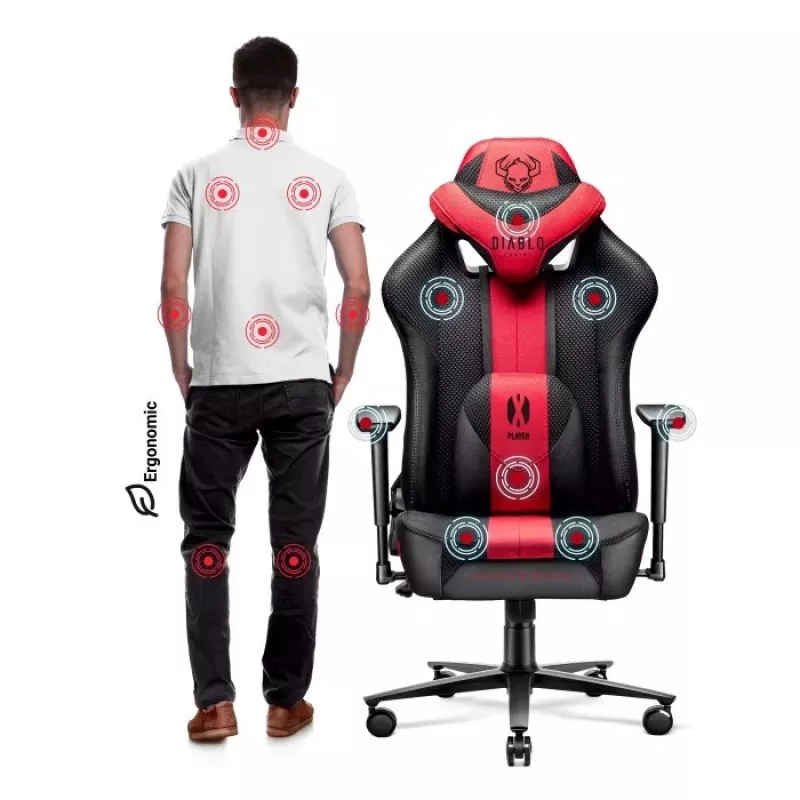 Diablo X-PLAYER 2.0. KING spēļu krēsls Crimson anthracite