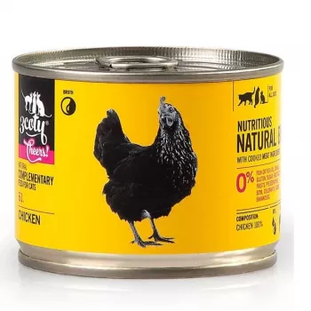 Papildbarība kaķiem 3coty CHICKEN Cheers! 160 g — mitrā konserva, vistas garša, 160 g, proteīns 12%, tauki 7,5%, mitrums 80%