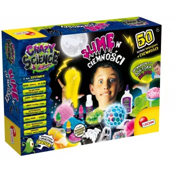 Zinātnes komplekts Liscianigiochi Crazy Science Slime in the dark 304-PL89239 — tumsā spīdošo gļotu eksperimentu komplekts
