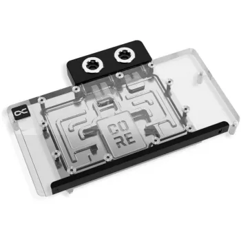 Grafikas kartes ūdens bloks Alphacool Core RX 9070 XT Hellhound+ Transparent Chrome ar aizmugures plāksni
