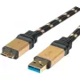 ROLINE Gold USB 3.0 kabelis, USB A spraudnis - USB 3.0 Micro B spraudnis 2,0 m (11.02.8879)