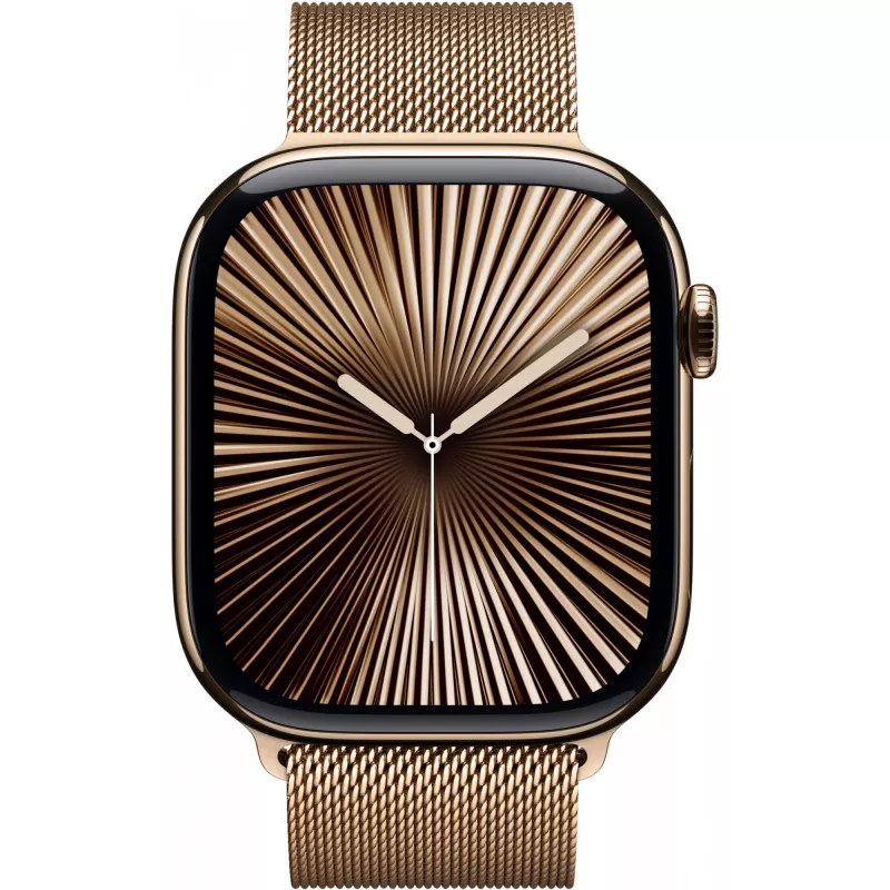 APPLE Watch Series 10 GPS + Cellular 46mm zelta titāna korpuss ar zelta Milanese aproci - S/M