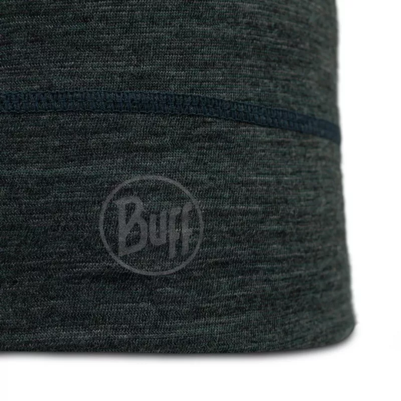 Beanie Buff Merino Lightweight Multistripes Forest — Buff merino vilnas vieglā cepure, unisex, tumši zaļa, 125 g/m²