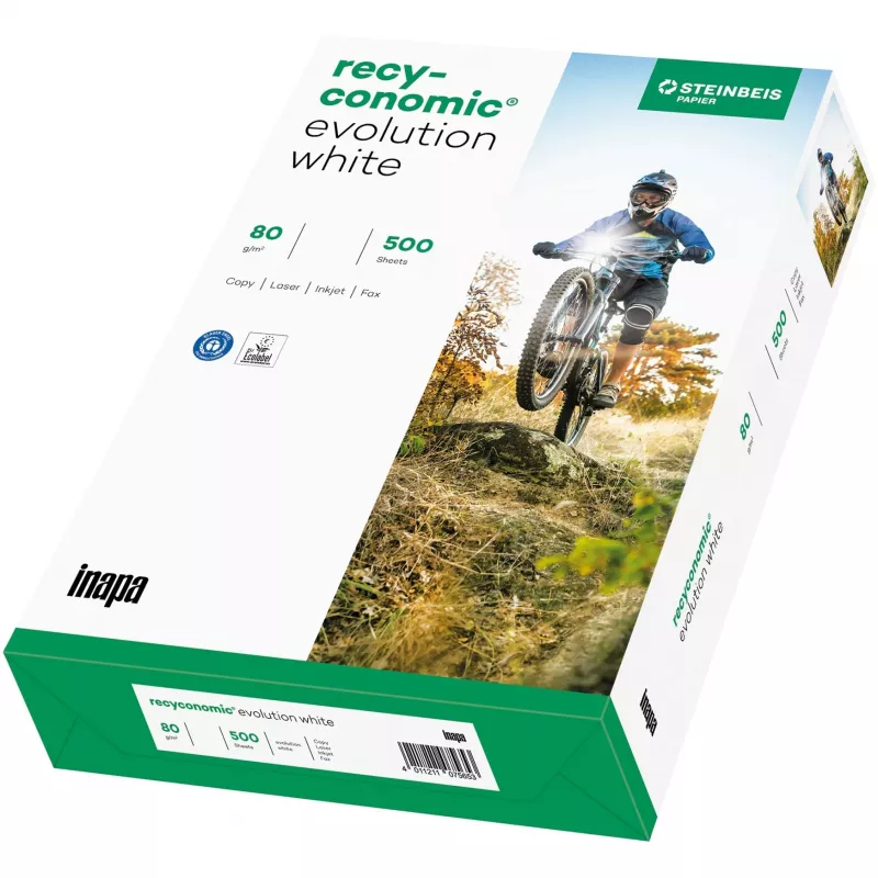 Recyconomic Evolution balts A3, Papīrs DIN A3 (500 lapas), 80 g/m²