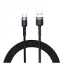 Datu kabelis Tellur USB uz Type-C LED neilona pinumā 1,2 m melns