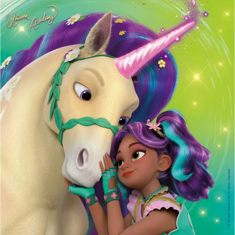 Puzle Ravensburger Unicorn Academy — 3 x 49 gabali, komplekts bērniem