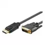 Goobay 3m DP/DVI DisplayPort kabelis ar zeltītiem savienotājiem