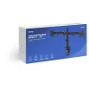 Monitor desk mount SAVIO UM-03 Melns, dual monitor clamp, VESA 100x100, supports 17 inch–32 inch, height/tilt/swivel/pivot