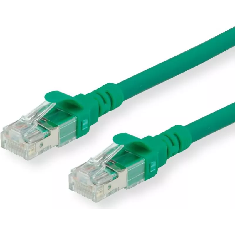 ROLINE - ielāpu vads - RJ-45 (V) uz RJ-45 (V) - 1 m - SFTP, PiMF - CAT 6 - bez halogēna, formēts, vīts - zaļš (21.15.2631)