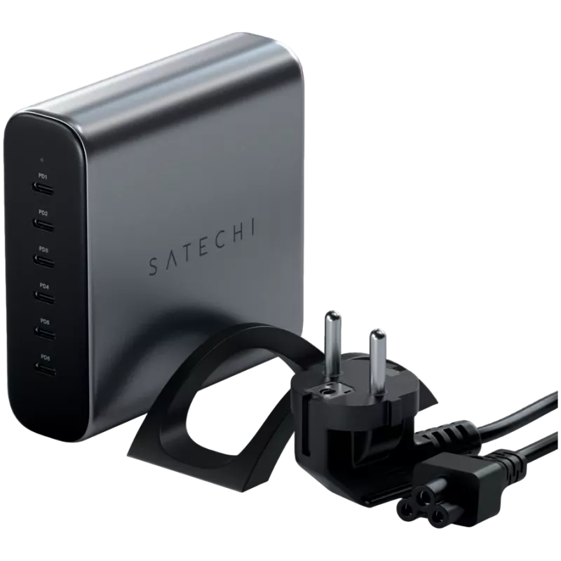 Iekštelpu lādētājs Satechi ST-C200GM-EU universāls pelēks 6 USB Type-C pieslēgvietas