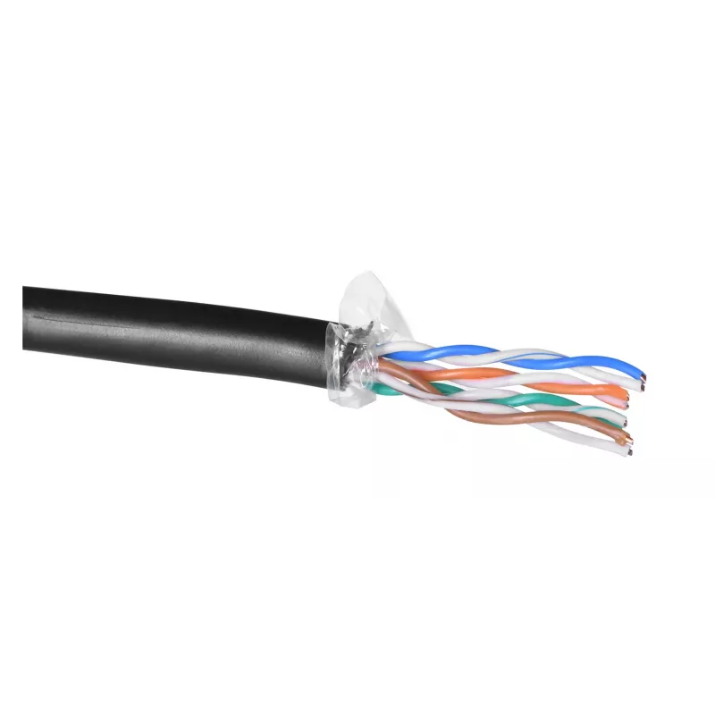 Alantec KIU5OUTS305Q tīkla kabelis melns 305 m Cat5e U/UTP (UTP) (KIU5OUTS305Q)