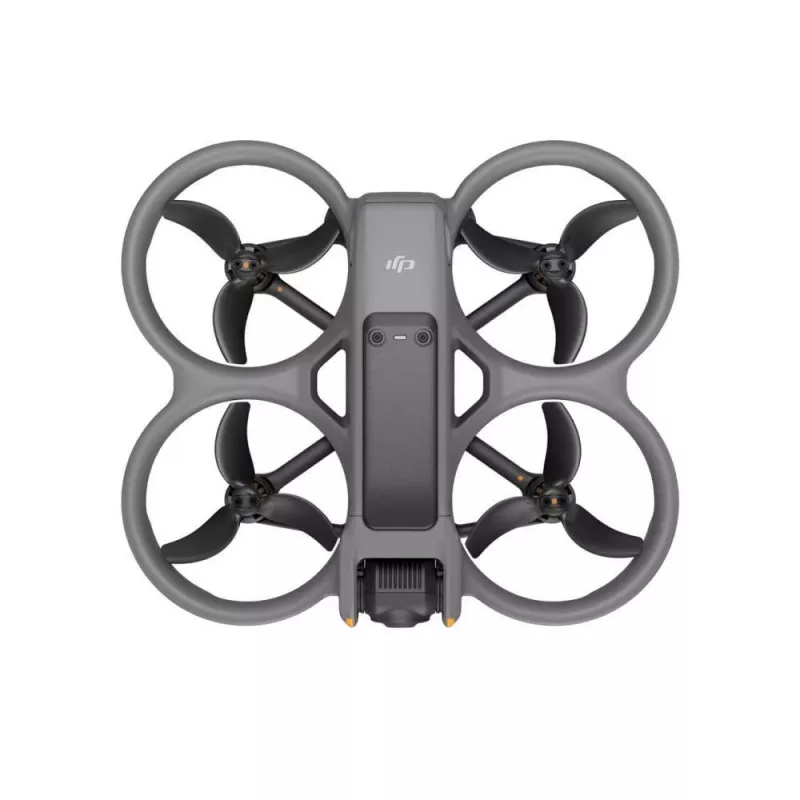DJI Avata 2 drons — maksimālais darbības rādiuss 13 000 m, maksimālais ātrums 27 m/s, 4 rotori, melns (bez brillēm vai tālvadības pults)