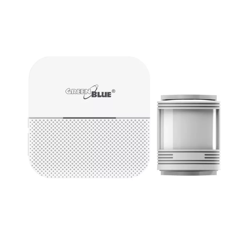 GreenBlue GB212 Bezvadu ieejas signālierīce, kustības sensors 52 melodijas, balta, 230V, max. 8 sensori
