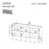 Kumode Cama Meble LUCCA 3D 165x40x80 cm, balta, skaidu plātnes korpuss