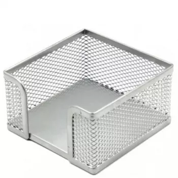 Piezīmju papīra kastīte Forpus, 9,5x9,5 cm, sudraba, perforēts metāls 1005-007