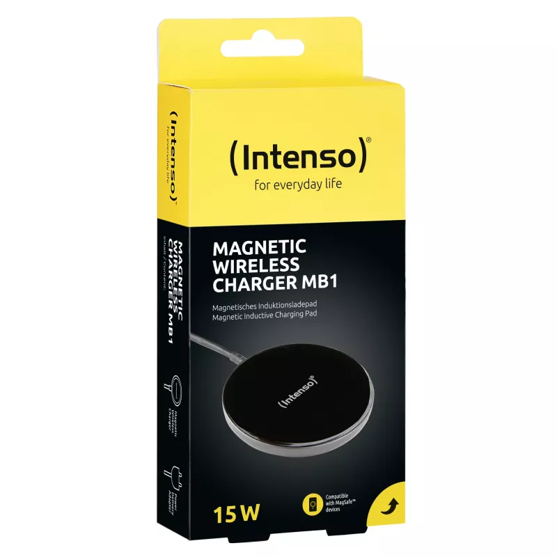 Intenso MB1 viedtālrunis melns USB bezvadu uzlāde ātrā uzlāde iekštelpu