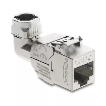 DeLOCK Keystone modulis RJ45 ligzda uz LSA Cat.6A metāla fiksators bezinstrumentu 90° leņķa ekranēts
