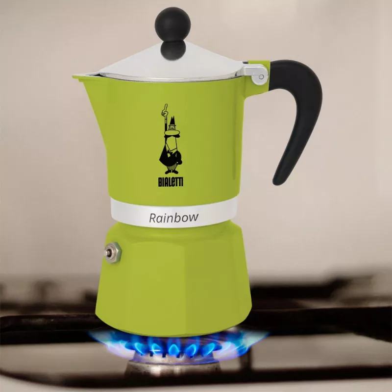 Bialetti Rainbow Moka katliņš Melns, Zaļš