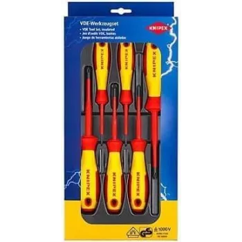 Knipex VDE skrūvgriežu komplekts, 6 daļas, Phillips Pozidriv, Phillips Phillips (00 20 12 V03)